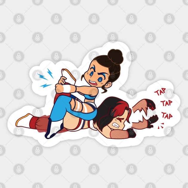 Wrestler Tap Out Sticker by TheDinoChamp